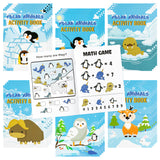 Dvbonike 24Pcs Polar Animals Activity Books for Kids Bulk Winter Mini Fun Games Coloring Book Party Favors Penguin Goodie Bags Stuffers for Christmas Birthday Classroom School Rewards Supplies