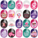 Dvbonike 200Pcs Women's History Month Button Pins - Feminist Round Badge Pinback Girl Power Female Decoration for Feminism Support Celebration Activity Party Favor Supplies Clothe Bag Accessories