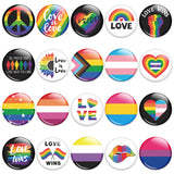 Dvbonike 100Pcs Gay Pride Button Pins - Rainbow LGBT Round Badges Love is Love Heart Bisexual Proud Brooch Pin for Parade Festival Activity Decoration Party Favors Supplies Clothe Bag Hat Accessories