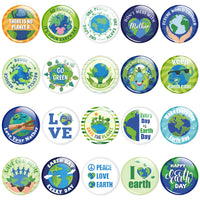Dvbonike 40Pcs Earth Day Button Pins - Save The Earth Round Badge Environmental Protection Pinback Decoration for School Classroom Educational Activity Gift Party Favor Supplies Clothe Bag Accessories