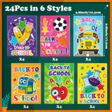 Dvbonike 24Pcs Back to School Coloring Books - First Day of School DIY Color-in Pages Pencil Schoolbag Cute Patterns Drawing Booklet Classroom Reward Art Activity Gifts Party Favors Supplies for Kids