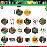 Dvbonike 100Pcs Juneteenth Button Pins - Juneteenth Freedom Day Round Badges Celebrate Black Freedom Brooch Pin Free-ish Since 1865 Black History Activity Supplies Decor for Clothe Bag Accessories