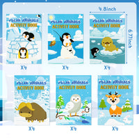 Dvbonike 24Pcs Polar Animals Activity Books for Kids Bulk Winter Mini Fun Games Coloring Book Party Favors Penguin Goodie Bags Stuffers for Christmas Birthday Classroom School Rewards Supplies