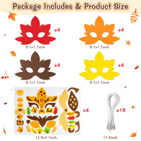 Dvbonike 16Pcs Fall Maple Leaf Mask Craft Kits for Kids Make Your Own Foam Woodland Animal 3D Masks DIY Autumn Stickers Mask Fall Harvest Thanksgiving Party Favor Art Project Family Classroom Activity