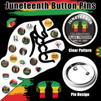 Dvbonike 100Pcs Juneteenth Button Pins - Juneteenth Freedom Day Round Badges Celebrate Black Freedom Brooch Pin Free-ish Since 1865 Black History Activity Supplies Decor for Clothe Bag Accessories