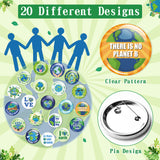 Dvbonike 40Pcs Earth Day Button Pins - Save The Earth Round Badge Environmental Protection Pinback Decoration for School Classroom Educational Activity Gift Party Favor Supplies Clothe Bag Accessories