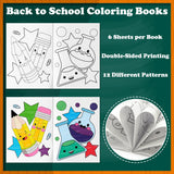 Dvbonike 24Pcs Back to School Coloring Books - First Day of School DIY Color-in Pages Pencil Schoolbag Cute Patterns Drawing Booklet Classroom Reward Art Activity Gifts Party Favors Supplies for Kids