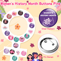 Dvbonike 200Pcs Women's History Month Button Pins - Feminist Round Badge Pinback Girl Power Female Decoration for Feminism Support Celebration Activity Party Favor Supplies Clothe Bag Accessories