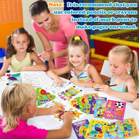 Dvbonike 24Pcs Back to School Coloring Books - First Day of School DIY Color-in Pages Pencil Schoolbag Cute Patterns Drawing Booklet Classroom Reward Art Activity Gifts Party Favors Supplies for Kids