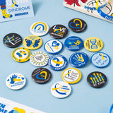 Dvbonike 100Pcs Down Syndrome Awareness Button Pins - Blue Yellow Ribbon Round Badges Party Favor Care Support Pinback Decoration for School Classroom Activity Gift Supplies Clothe Bag Accessories
