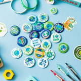 Dvbonike 40Pcs Earth Day Button Pins - Save The Earth Round Badge Environmental Protection Pinback Decoration for School Classroom Educational Activity Gift Party Favor Supplies Clothe Bag Accessories