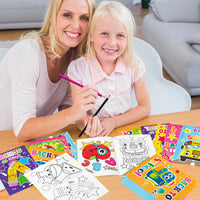 Dvbonike 24Pcs Back to School Coloring Books - First Day of School DIY Color-in Pages Pencil Schoolbag Cute Patterns Drawing Booklet Classroom Reward Art Activity Gifts Party Favors Supplies for Kids