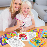 Dvbonike 24Pcs Back to School Coloring Books - First Day of School DIY Color-in Pages Pencil Schoolbag Cute Patterns Drawing Booklet Classroom Reward Art Activity Gifts Party Favors Supplies for Kids