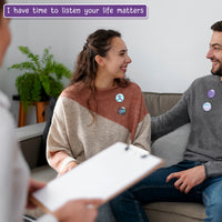 Dvbonike 40Pcs Suicide Prevention Awareness Button Pins Blue Purple Ribbon Semicolon Round Badges, World Suicide Prevention Day Hope Faith Brooch Pin Decoration Supplies, Clothing Bag Hat Accessories