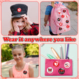 Dvbonike 100Pcs Heart Health Awareness Button Pins - Red Ribbon Round Badges Party Favor Heart Disease Awareness Pinback Decoration for School Classroom Activity Gift Supplies Clothe Bag Accessories