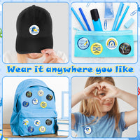 Dvbonike 40Pcs Down Syndrome Awareness Button Pins - Blue Yellow Ribbon Round Badges Party Favor Care Support Pinback Decoration for School Classroom Activity Gift Supplies Clothe Bag Accessories