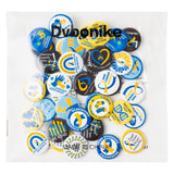 Dvbonike 40Pcs Down Syndrome Awareness Button Pins - Blue Yellow Ribbon Round Badges Party Favor Care Support Pinback Decoration for School Classroom Activity Gift Supplies Clothe Bag Accessories