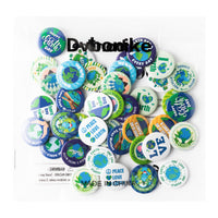 Dvbonike 40Pcs Earth Day Button Pins - Save The Earth Round Badge Environmental Protection Pinback Decoration for School Classroom Educational Activity Gift Party Favor Supplies Clothe Bag Accessories