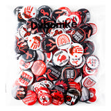 Dvbonike 100Pcs Red Ribbon Week Button Pins - Drug Free Awareness Round Badges Anti Drugs Pinback Decoration for School Classroom Educational Activity Gift Party Favor Supplies Clothe Bag Accessories