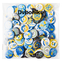 Dvbonike 100Pcs Down Syndrome Awareness Button Pins - Blue Yellow Ribbon Round Badges Party Favor Care Support Pinback Decoration for School Classroom Activity Gift Supplies Clothe Bag Accessories