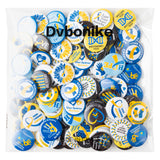 Dvbonike 100Pcs Down Syndrome Awareness Button Pins - Blue Yellow Ribbon Round Badges Party Favor Care Support Pinback Decoration for School Classroom Activity Gift Supplies Clothe Bag Accessories