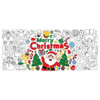 Dvbonike Giant Christmas Coloring Poster with Santa Snow Snowman Elk Kids DIY Blank Doodle Art Paper Banner 55.1 X 23.6 Inch Jumbo Wall Decoration for School Group Activity Home Party Supplies