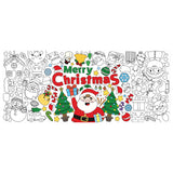 Dvbonike Giant Christmas Coloring Poster with Santa Snow Snowman Elk Kids DIY Blank Doodle Art Paper Banner 55.1 X 23.6 Inch Jumbo Wall Decoration for School Group Activity Home Party Supplies