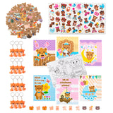 Dvbonike 94Pcs Cute Bear Party Favors Treasure Box Toys Including Bear Coloring Book Temporary Tattoo Sticker for Birthday Party School Classroom Rewards Candy Goodie Bag Fillers Gift Toys for Kids