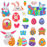 Dvbonike 20Pcs Easter Reflective Magnet Car Decorations Happy Easter Waterproof Refrigerator Magnets including Eggs Baskets Bunny Rabbit Honeycomb Texture Design Party Supplies Home Decor for Cars