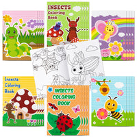 Dvbonike 24Pcs Insects Coloring Books Including Butterfly Beetle Bugs Art Coloring Book DIY Booklet Drawing Patterns Birthday Party Favors Gifts Home Classroom Activity Supplies for Kids Age 4-8