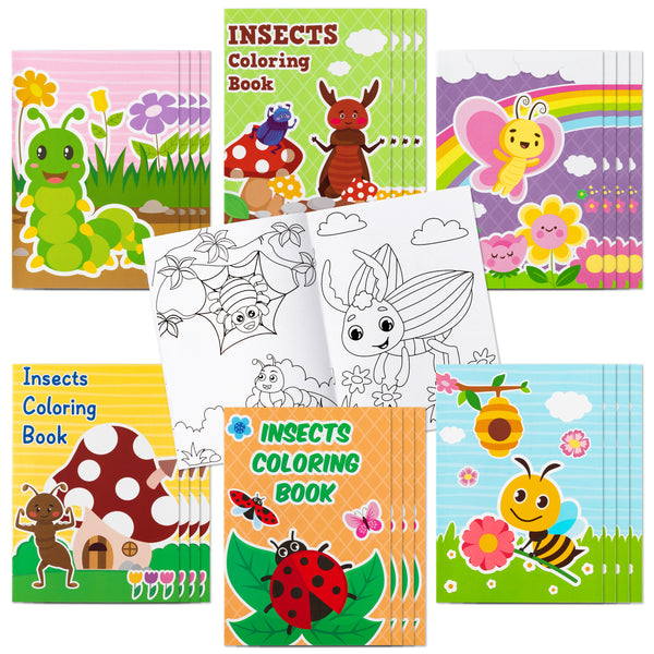 Dvbonike 24Pcs Insects Coloring Books Including Butterfly Beetle Bugs Art Coloring Book DIY Booklet Drawing Patterns Birthday Party Favors Gifts Home Classroom Activity Supplies for Kids Age 4-8