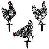 3Pcs Acrylic Chicken Yard Art Rooster Hen Silhouette Yards Stake Handheld Animal Toys Decorations Hollow Lifelike Hen Ornament Lawn Floor Stakes Outdoor and Garden Statue Farmhouse Decor