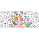 Dvbonike Axolotl Giant Coloring Poster Amphibian Theme Large Blank Doodle Art Paper Banner 55.1X 23.6 Inch DIY Drawing Supplies Kids Birthday Party Favors Gifts for Home School Classroom Activity