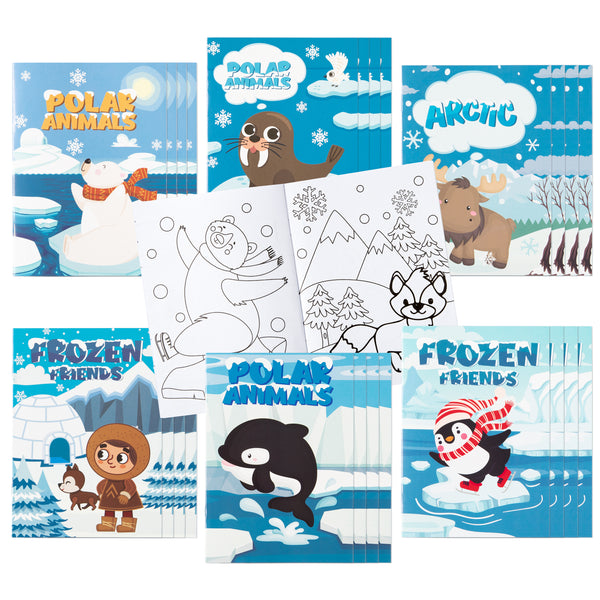 Dvbonike 24Pcs Polar Animals Arctic Theme Coloring Books Including Polar Bear Penguin DIY Art Booklet Drawing Patterns Birthday Party Favors Gifts Home Classroom Activity Supplies for Kids Age 4-8