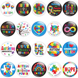 Dvbonike 40Pcs Autism Awareness Button Pins Novelty Colorful Round Badges, Love Needs No Words World Autism Awareness Day Brooch Pin, Special Education Promotional Supplies for Clothe Bag Accessories