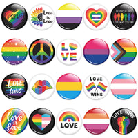 Dvbonike 40Pcs Gay Pride Button Pins Rainbow LGBT Round Badges Love is Love Heart Bisexual Proud Brooch Pin for Parade Festival Activity Decorations Party Favors Supplies Clothe Bag Hat Accessories