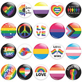Dvbonike 40Pcs Gay Pride Button Pins Rainbow LGBT Round Badges Love is Love Heart Bisexual Proud Brooch Pin for Parade Festival Activity Decorations Party Favors Supplies Clothe Bag Hat Accessories