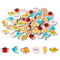 Dvbonike 60Pcs Ocean Animals Mini Erasers for Kids Bulk, Novelty Sea Animal Cute Pencil Eraser Marine Life 3D Desk Pet for Classroom Prizes Student Homework Reward Party Favors Gift Filler Supplies
