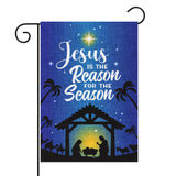 Dvbonike Jesus Is The Reason For The Season Garden Flag Christmas Nativity Linen Flags Vertical Double Sided Burlap Banner Outdoor Party Decors for Winter Farmhouse Lawn Yard Porch 18.4 x 12.4 Inch