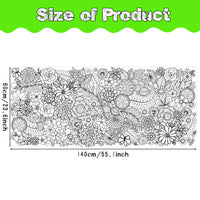 Dvbonike Jumbo Mandala Coloring Poster Giant Flower DIY Color-in Paper Art Blank Banner 55.1 x 23.6 Inch Drawing Tablecloth Wall Decor Party School Class Activities for Kids Arts Craft Suppiles