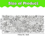 Dvbonike Jumbo Mandala Coloring Poster Giant Flower DIY Color-in Paper Art Blank Banner 55.1 x 23.6 Inch Drawing Tablecloth Wall Decor Party School Class Activities for Kids Arts Craft Suppiles
