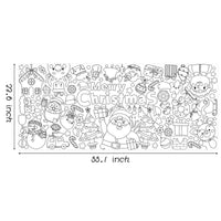 Dvbonike Giant Christmas Coloring Poster with Santa Snow Snowman Elk Kids DIY Blank Doodle Art Paper Banner 55.1 X 23.6 Inch Jumbo Wall Decoration for School Group Activity Home Party Supplies