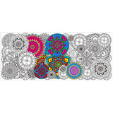 Dvbonike Jumbo Mandala Coloring Poster Giant Flower Color-in Paper Poster DIY Drawing Blank Doodle Art Banner Circular Floral Patterns 55.1x23.6 inch Wall Decor, Home School Activity Party Supplies for Kids