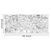 Dvbonike Giant Winter Coloring Poster with Snow Snowman Elk Christmas Tree Kids DIY Blank Doodle Art Paper Banner 55.1 X 23.6 Inch Jumbo Wall Decoration for School Group Activity Home Party Supplies