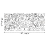Dvbonike Giant Winter Coloring Poster with Snow Snowman Elk Christmas Tree Kids DIY Blank Doodle Art Paper Banner 55.1 X 23.6 Inch Jumbo Wall Decoration for School Group Activity Home Party Supplies