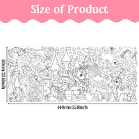 Dvbonike Jumbo Valentine’s Day Coloring Poster Giant Unicorn DIY Drawing Paper Art Blank Banner 55.1 x 23.6 Inch Coloring Wall Decoration School Group Activities for Kids Arts Craft Party Suppiles