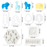 11Pcs Jungle Safari Animal Cake Fondant Molds Cookie Cutter Gum Paste Baking Mould Tropical Leaf &Grass Candy Making Mold for Cake Decoration DIY Craft Tools for Baby Shower Birthday Party