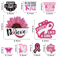 Dvbonike 20Pcs Breast Cancer Awareness Refrigerator Magnet with Hope Faith Waterproof Pink Ribbon Car Decoration You Are Not Alone Reflective Magnets for Support Charity Event Survivor Party Supplies