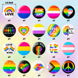 Dvbonike 20Pcs Rainbow Gay Pride Pins Buttons Parade Accessories Sets for Lesbian LGBT LGBTQ Love is Love Bisexual Proud Badges Festival Ornaments Colorful Decors for Backpacks Hats Clothes Bags