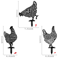 3Pcs Acrylic Chicken Yard Art Rooster Hen Silhouette Yards Stake Handheld Animal Toys Decorations Hollow Lifelike Hen Ornament Lawn Floor Stakes Outdoor and Garden Statue Farmhouse Decor